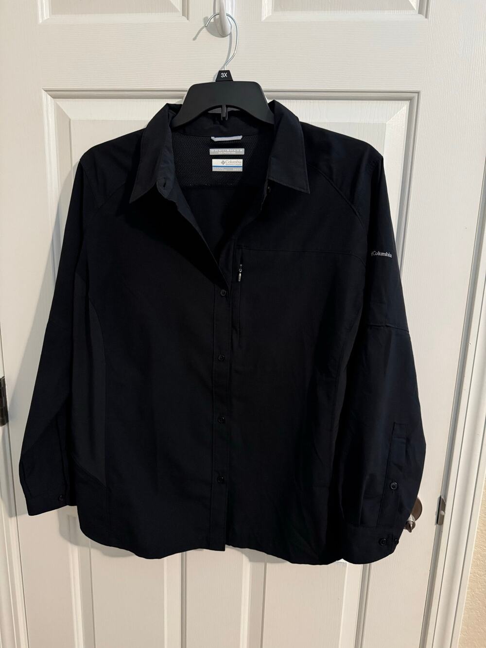 Columbia Women's Long-Sleeve Performance Utility Hiking Fishing Shirt Black 2X
